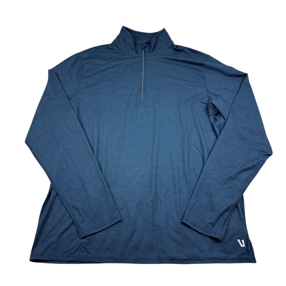 Vuori Mens Performance Quarter Zip Pullover Long Sleeve Shirt Navy Size XL - Picture 2 of 10